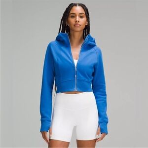 Lululemon Cropped Scuba Jacket Hoodie Size 6 Sonic Blue